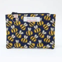 Busy Bee Flat Zip Purse with Keyring