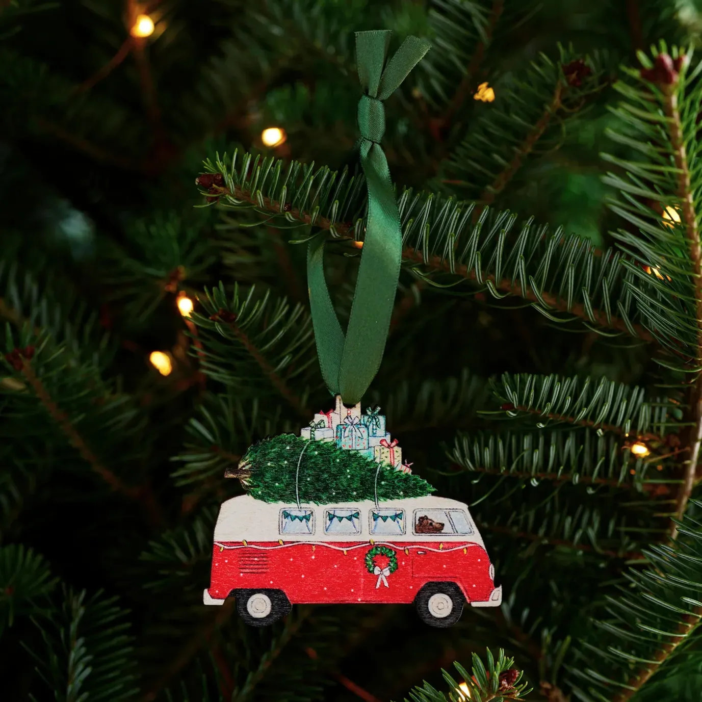 Camper Van Wooden Christmas Decoration