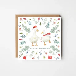 Candy Cane Ducks Christmas Card