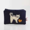 Cat Embroidered Flat Coin Purse
