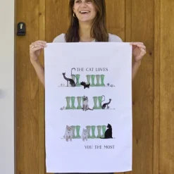 Cat Lovers Welly Boot Tea Towel by This Is Nessie
