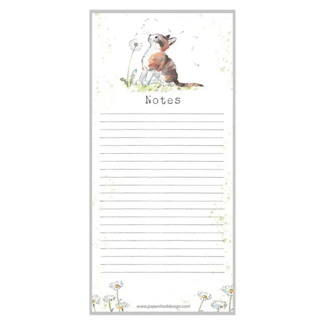 Cat with Dandelion "Notes" Magnetic List Pad