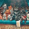 Cats at the Theatre - Little Vintage Greeting Card