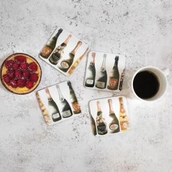 Champagne Coaster Set by Corinne Alexander