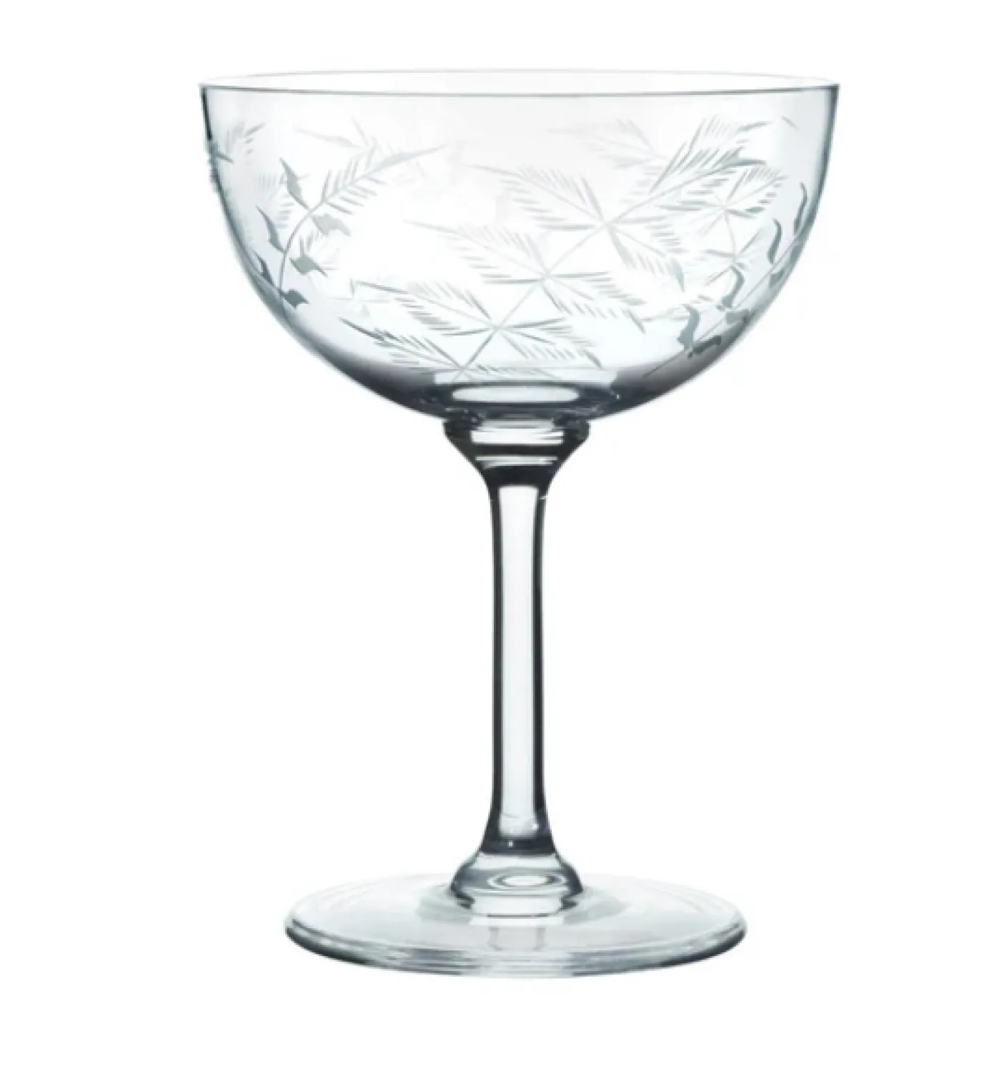 Champagne Saucer with Ferns Design by The Vintage List