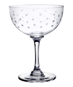 Champagne Saucer with Stars Design by The Vintage List