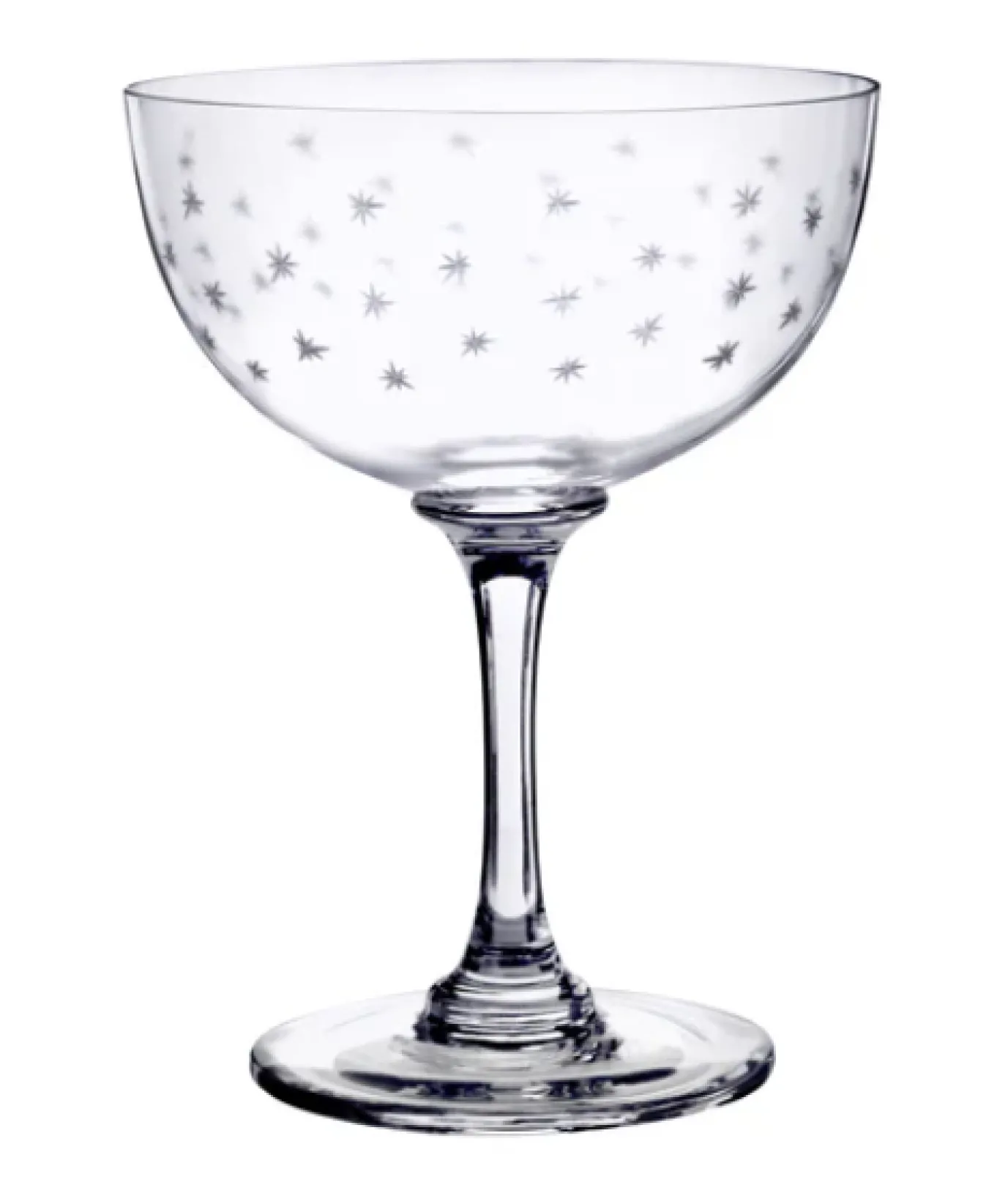 Champagne Saucer with Stars Design by The Vintage List