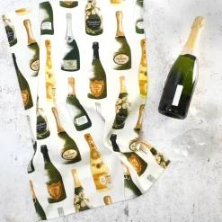 Champagne Tea Towel by Corinne Alexander