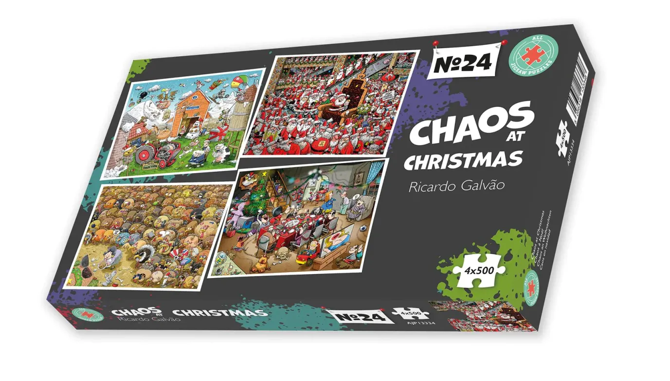 Chaos at Christmas 4 x 500 Piece Jigsaw Puzzles