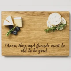 Cheese, Wine and Friends Oak Serving Board 12in