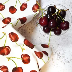 Cherry Tea Towel by Corinne Alexander