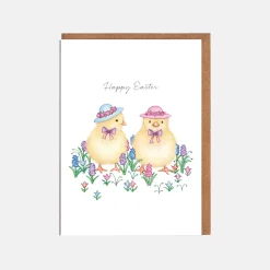 Chicks in Hats Easter Card
