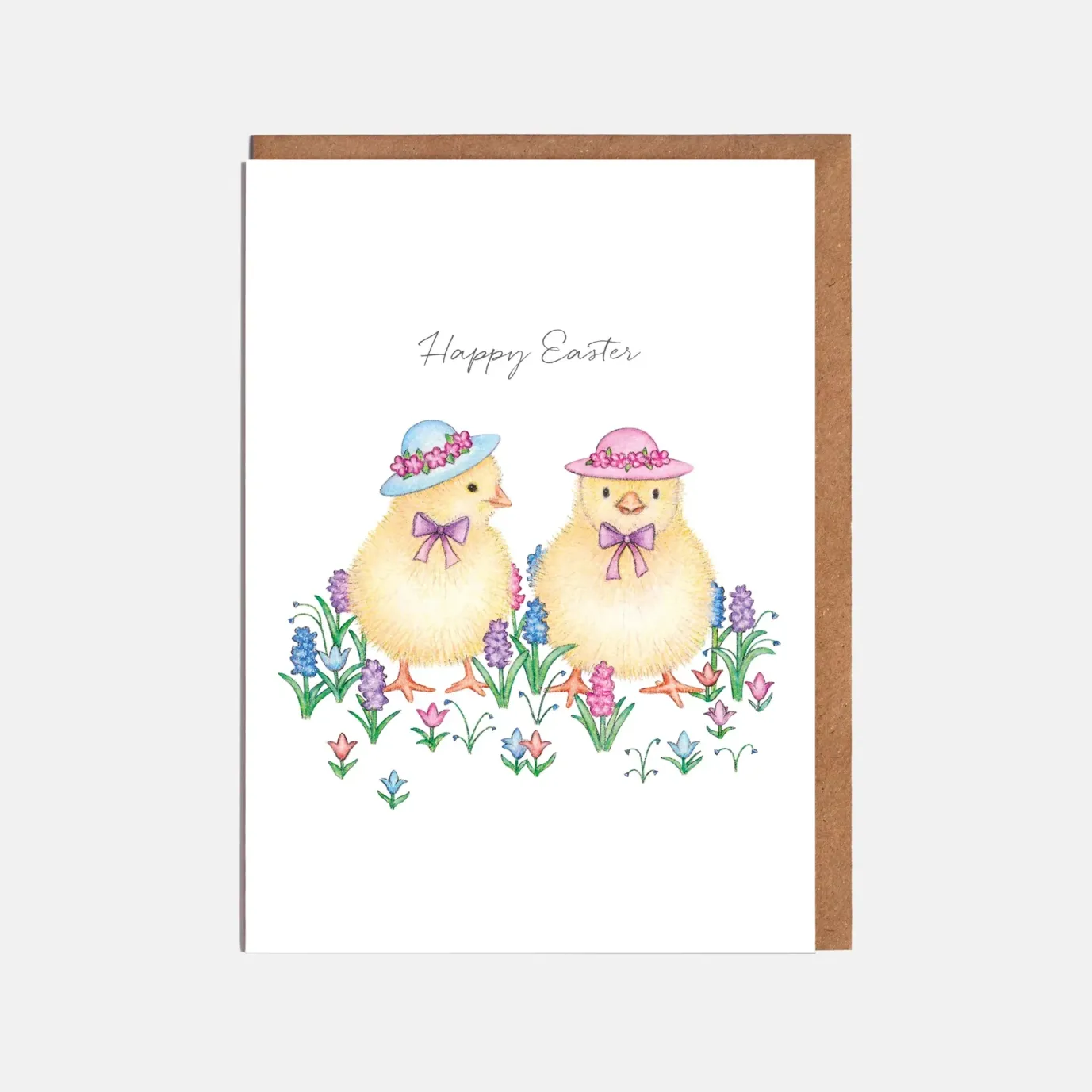 Chicks in Hats Easter Card