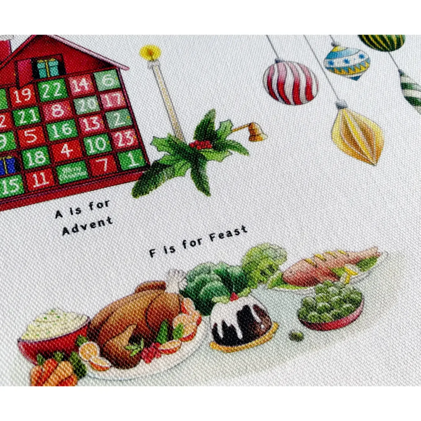 Christmas Alphabet Tea Towel