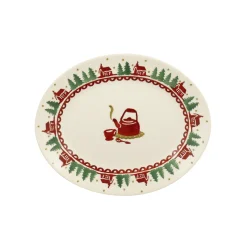 Christmas Cabin Small Oval Platter