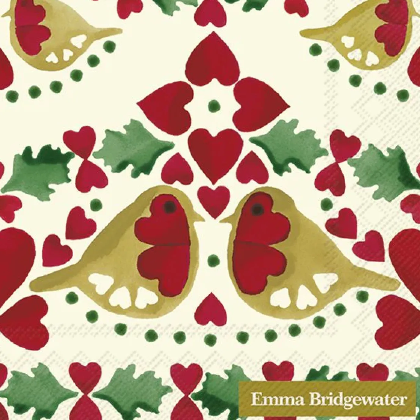 Christmas Joy Robin Cream Paper Napkins