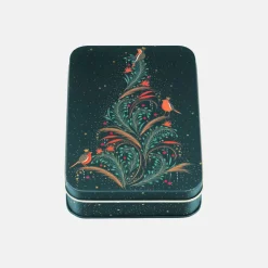 Christmas Robin Tree Small Rectangular Tin