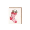 'Christmas Stocking' Rabbit Gift Enclosure Card