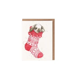 'Christmas Stocking' Rabbit Gift Enclosure Card