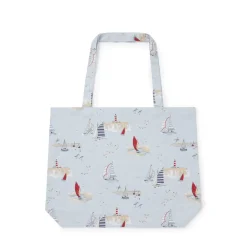Coastal Boats Cotton Tote Bag