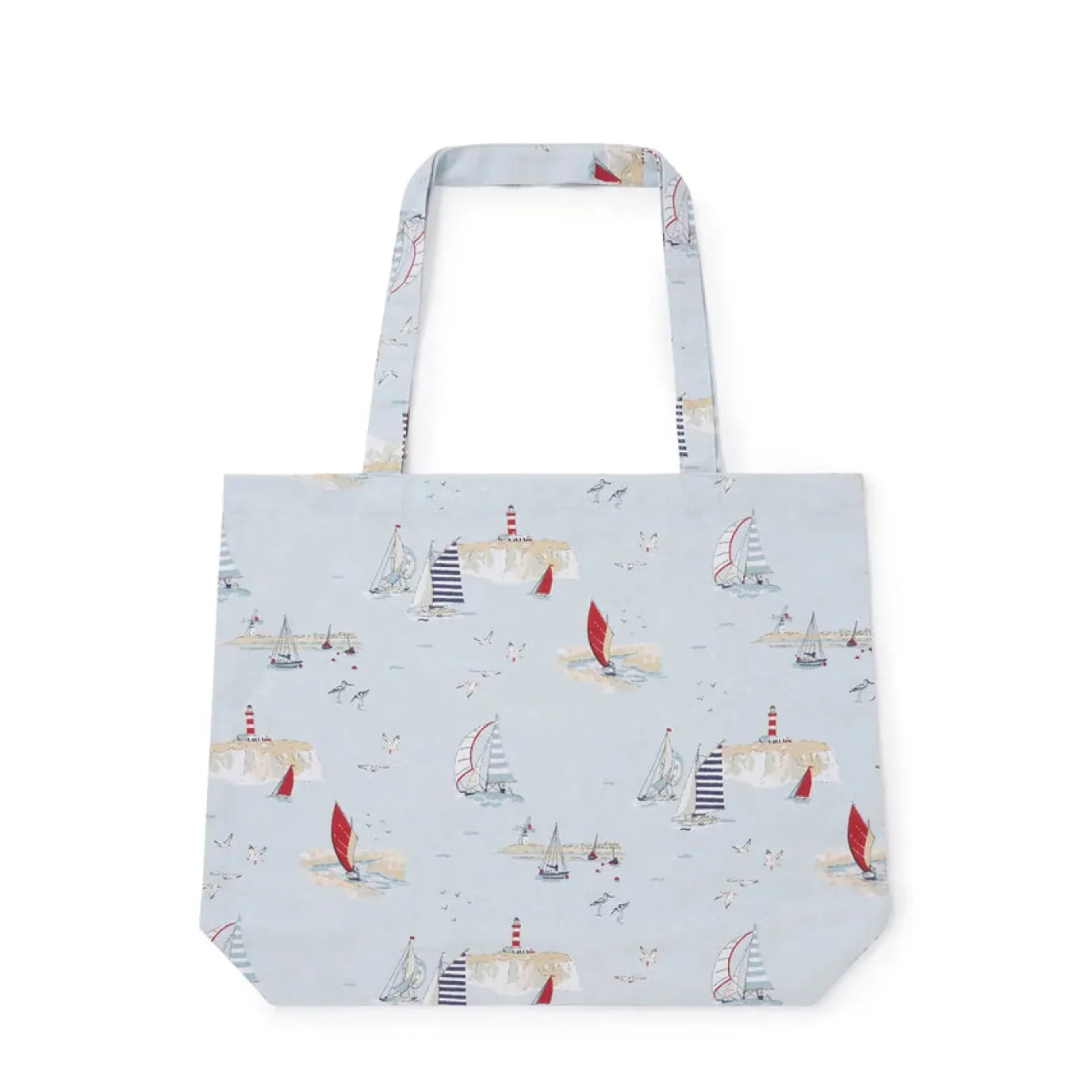 Coastal Boats Cotton Tote Bag