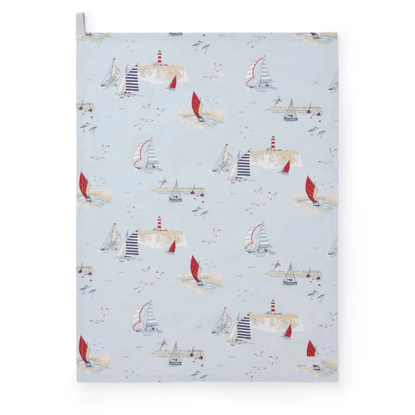 Coastal Boats Tea Towel