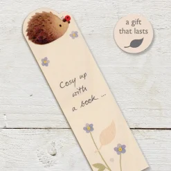 Cosy Up Hedgehog Wooden Book Mark