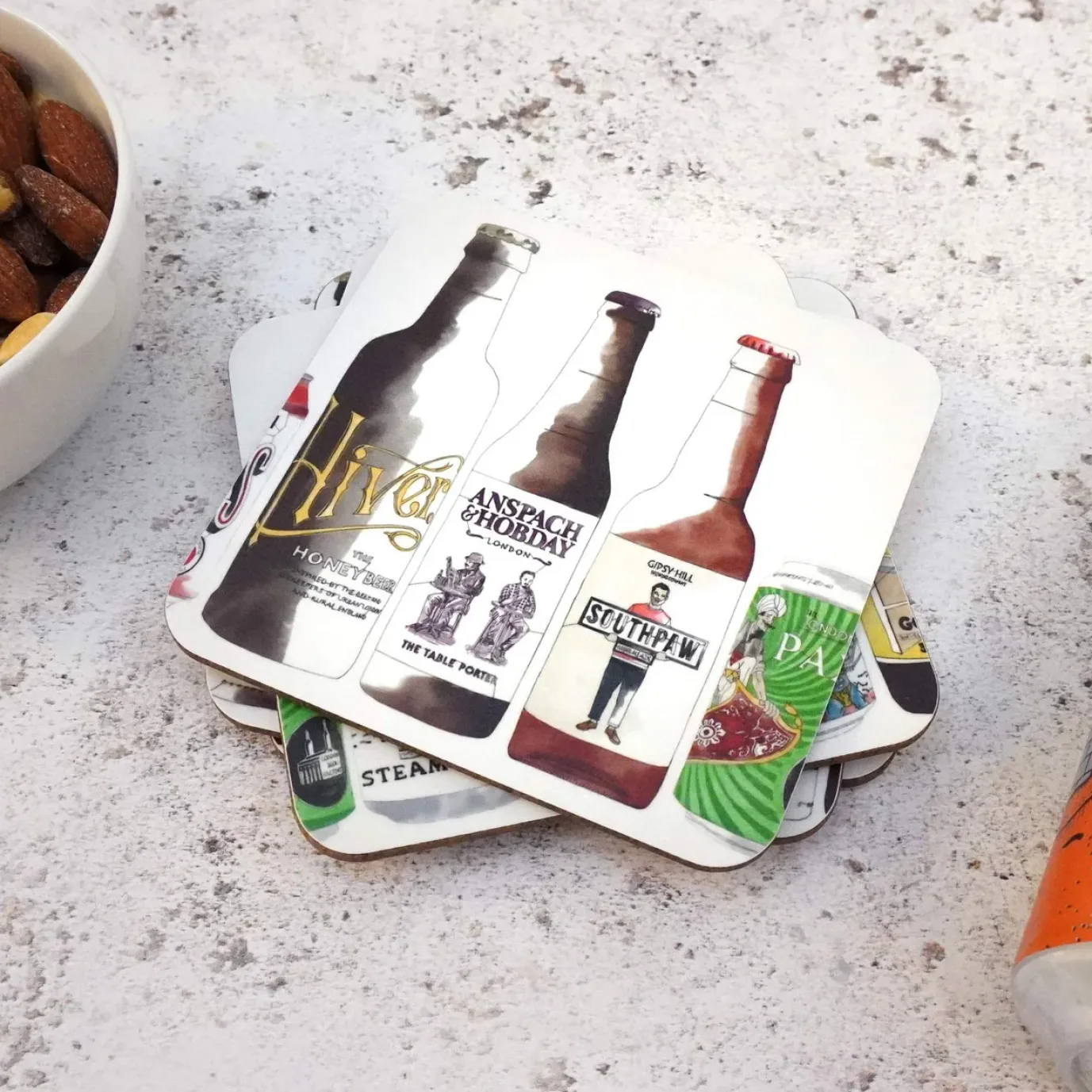 Craft Beer Coaster Set by Corinne Alexander