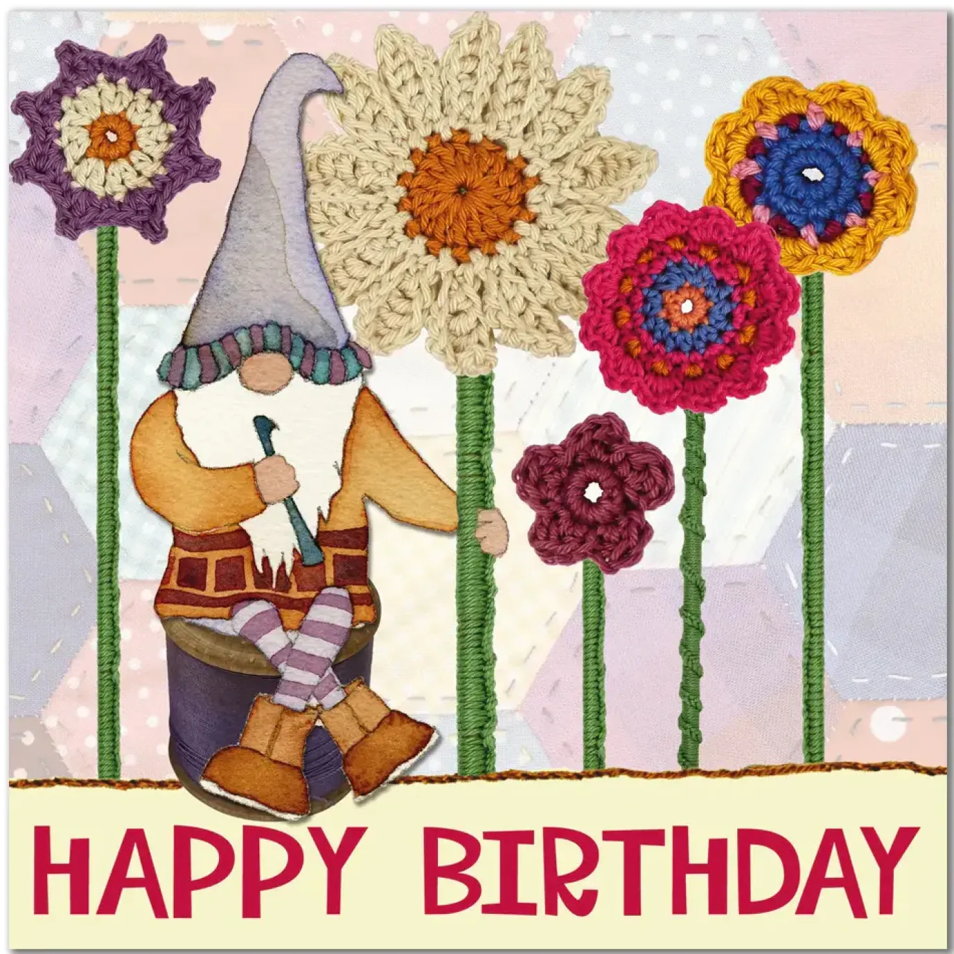 Crochet Gnome Birthday II Greetings Card