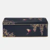 Dark Blue Bird Long Deep Rectangular Tin