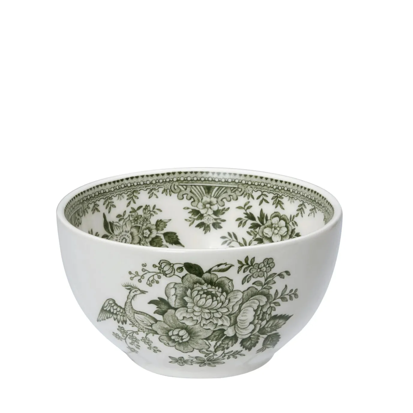 Dark Green Asiatic Pheasants Mini Footed Bowl - 4.75in/12cm