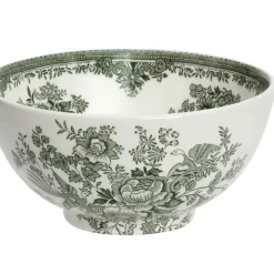 Dark Green Asiatic Pheasants Medium Footed Bowl
