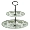 Dark Green Asiatic Pheasants 2 Tier Cake Stand