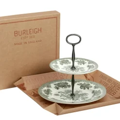 Dark Green Asiatic Pheasants 2 Tier Cake Stand