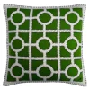 Deep Green Fretwork Wool Pillow