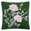 Deep Green Peony Wool Pillow