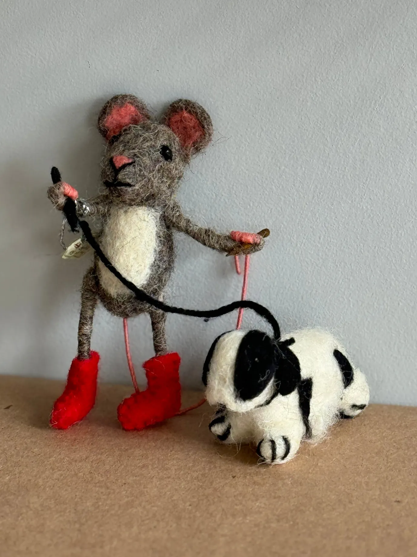 Dog Walker Felt Mouse with Spaniel