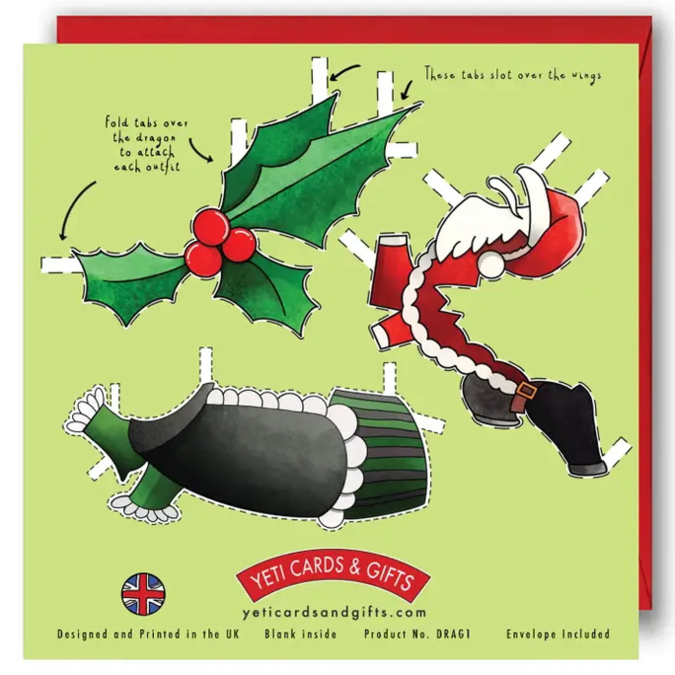Dress a Welsh Dragon Christmas Card