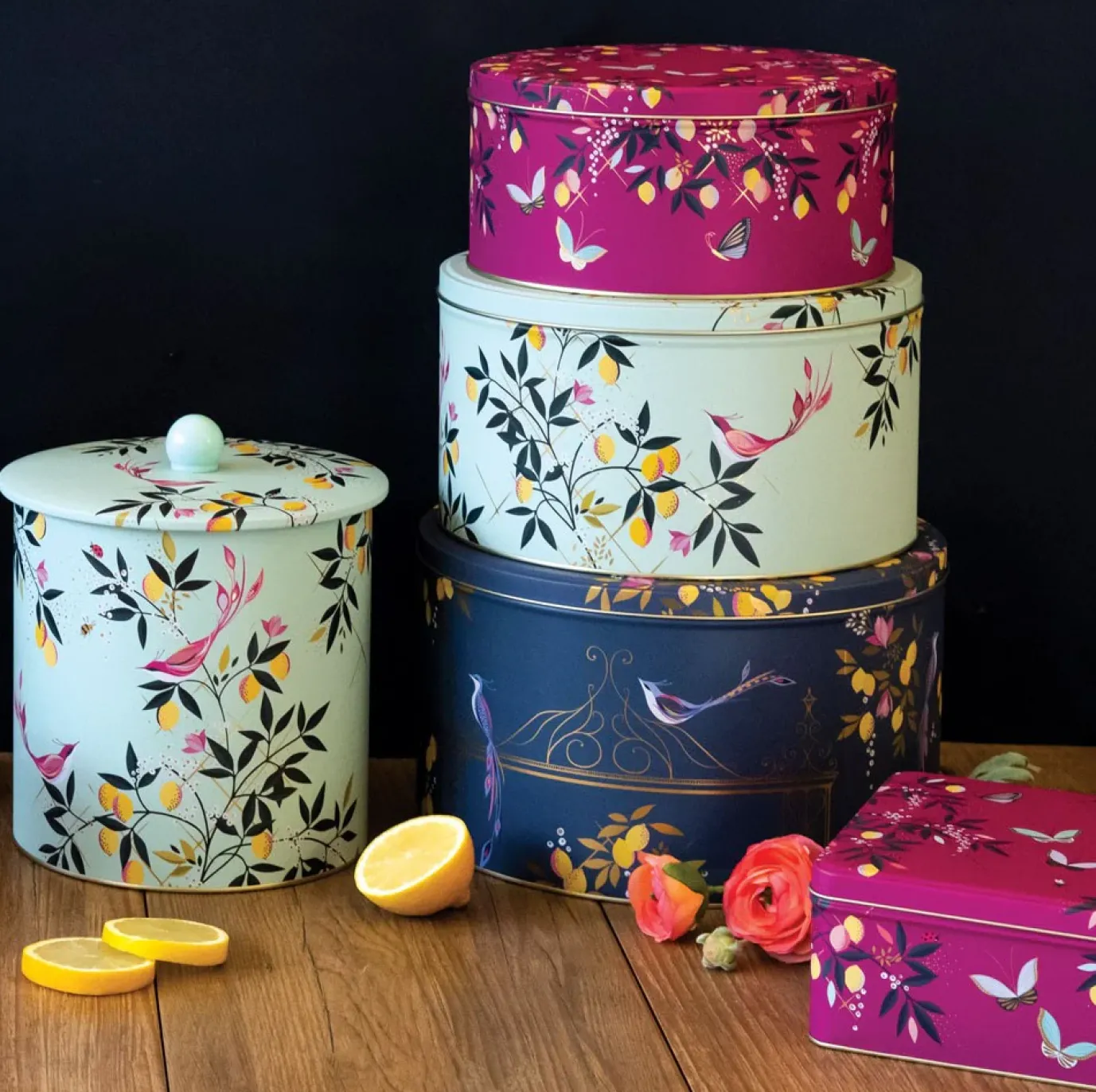 Duck Egg Orchard Biscuit Barrel