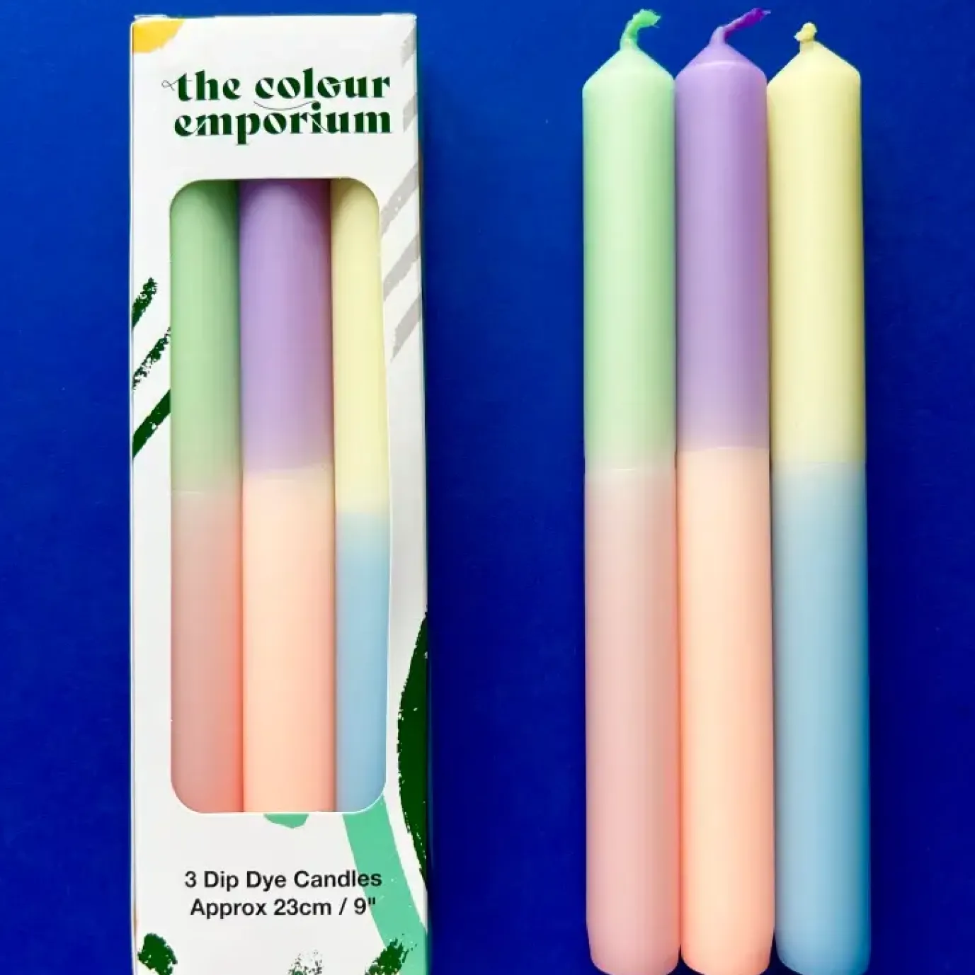 Easter Delight Dip Dye Dinner Candles Trio