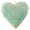 Eau de Nil Silver Swirls Heart Decoration by Tinker Tailor London