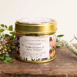 Elderflower & Pear Presse Candle in a Matt Gold Tin