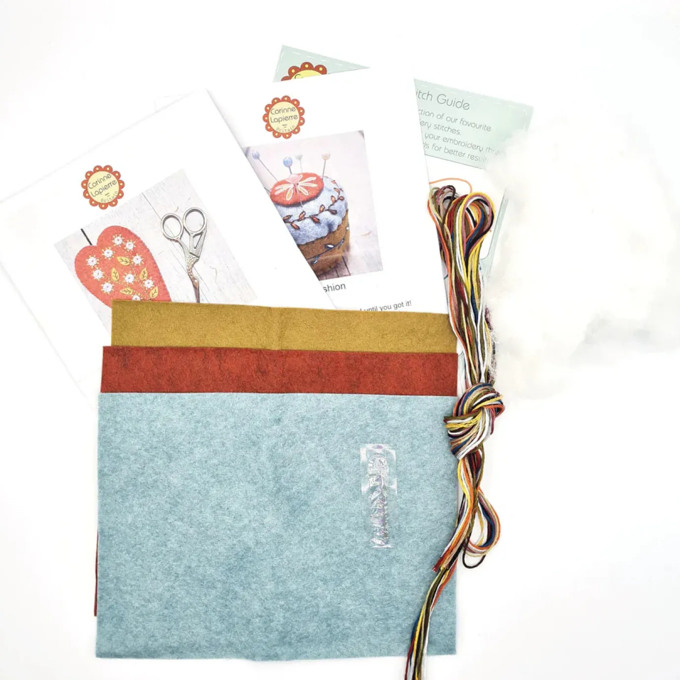 Embroidered Scissors Pouch and Mini Pin Cushion Felt Craft Kit