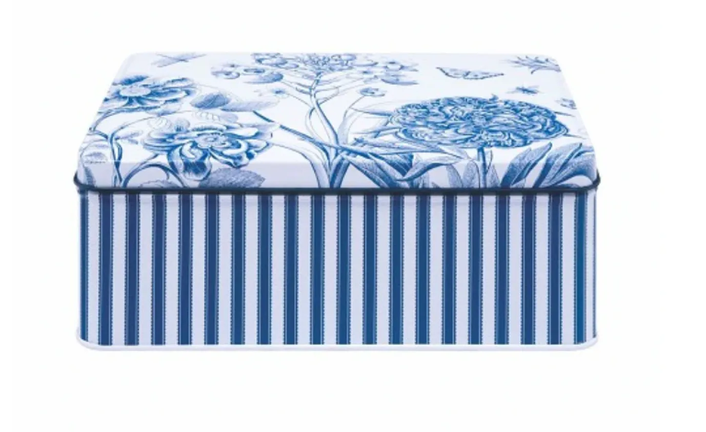 Etchings and Roses Deep Rectangular Tin