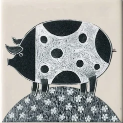 Fat Pig Coaster by Moorland Pottery