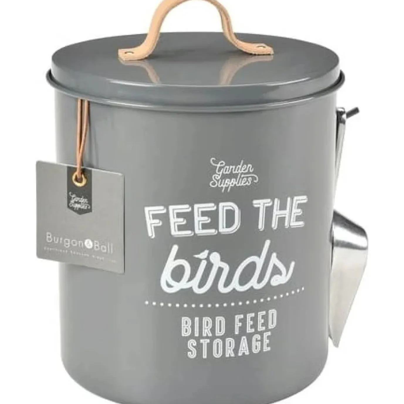 'Feed the Birds' Bird Feed Tin in Charcoal