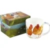 Felted Chickens Bone China Mug (Boxed)