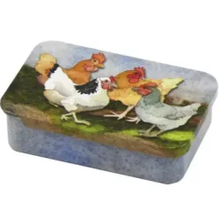 Felted Chickens Mini Slider Tin