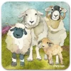 Felted Sheep Family Coaster