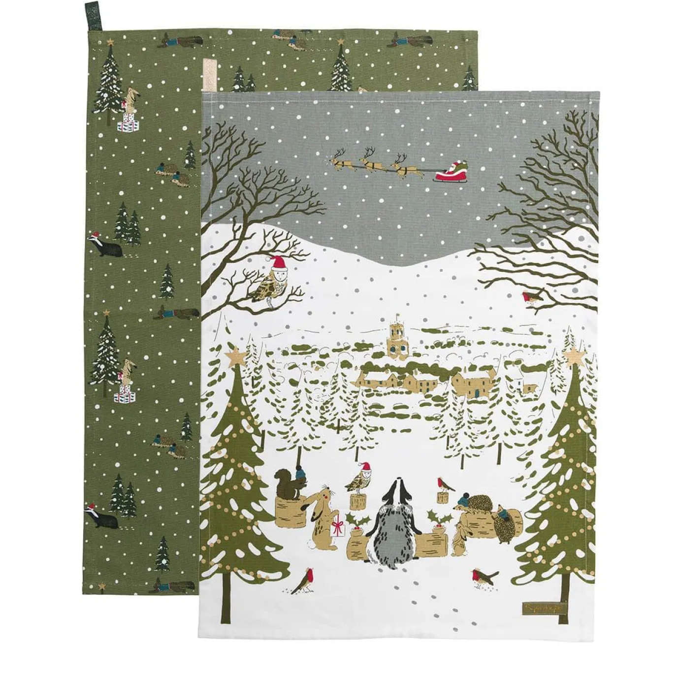 Festive Forest Set of 2 Tea Towels